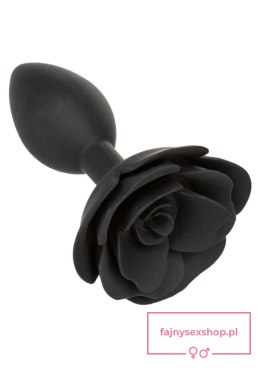 Large Rose Anal Plug Black