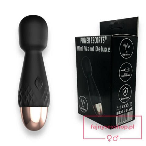 Power Escorts - Mini Wand De Luxe - Black - 11,6 Cm / 4.5 Inch Silicone Wand Massager Power Escorts - Mini Wand De Luxe - Black - 11,6 Cm / 4.5 Inch Silicone Wand Massager