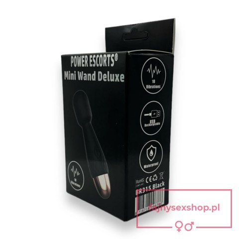Power Escorts - Mini Wand De Luxe - Black - 11,6 Cm / 4.5 Inch Silicone Wand Massager Power Escorts - Mini Wand De Luxe - Black - 11,6 Cm / 4.5 Inch Silicone Wand Massager
