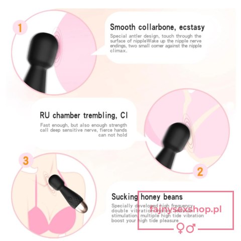 Power Escorts - Mini Wand De Luxe - Black - 11,6 Cm / 4.5 Inch Silicone Wand Massager Power Escorts - Mini Wand De Luxe - Black - 11,6 Cm / 4.5 Inch Silicone Wand Massager