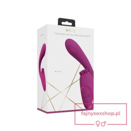 Gen - Rechargeable Triple Action G-Spot Vibrator with Pulse Wave and Vibrating Bristles - Pink