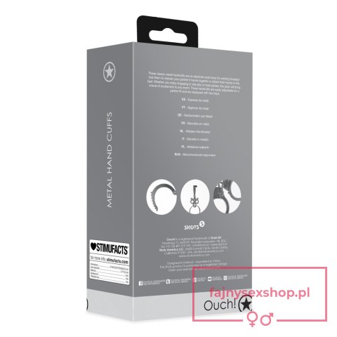 Metal Hand Cuffs - Silver Metal Hand Cuffs - Silver