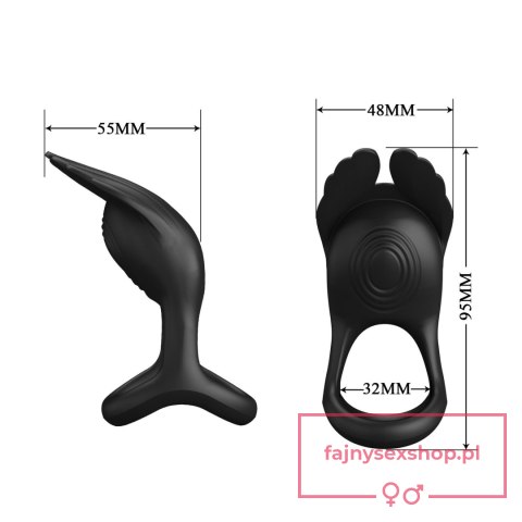 PRETTY LOVE - VIBRANT PENIS RING SILAS Black, 7 vibration functions PRETTY LOVE - VIBRANT PENIS RING SILAS Black, 7 vibration functions