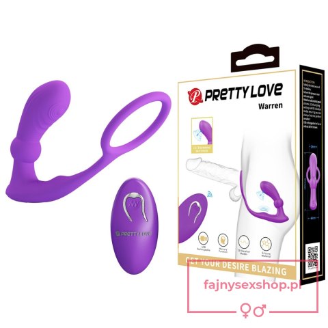 PRETTY LOVE - Warren Purple, Wireless remote control 12 pulse wave settings 12 vibration functions