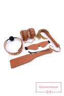 BLAZE ELITE BDSM SET COGNAC VEGAN LEATHER