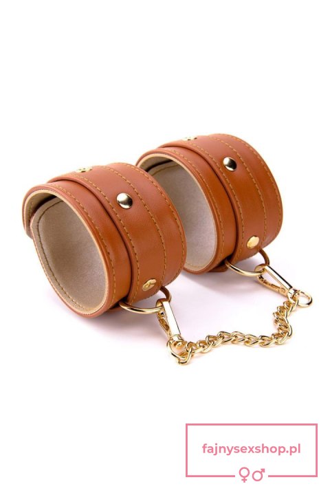 BLAZE ELITE HAND CUFFS COGNAC VEGAN LEATHER BLAZE ELITE HAND CUFFS COGNAC VEGAN LEATHER