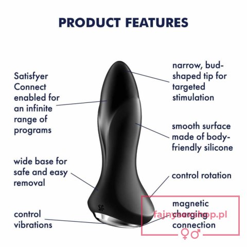 Plug-Vibrator Rotation Plug 1 Connect App (Black) Plug-Vibrator Rotation Plug 1 Connect App (Black)