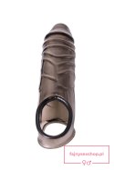 ToyFa XLover, Penis sleeve, for enlargement, TPE, transparent black, 15,5 cm