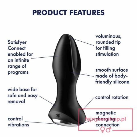 Plug-Vibrator Rotation Plug 2 Connect App (Black) Plug-Vibrator Rotation Plug 2 Connect App (Black)