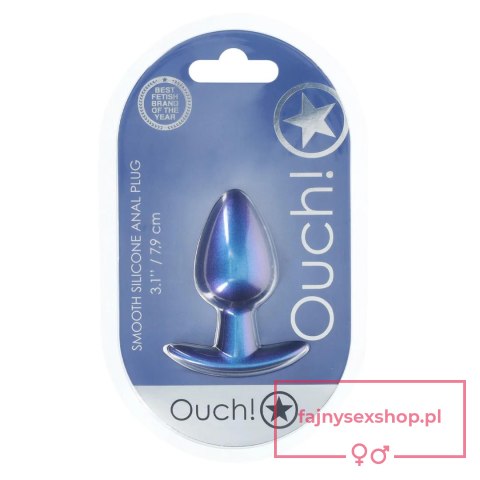 Smooth Silicone Anal Plug - Medium - 3.1 / 7,9 cm - Metallic Blue Smooth Silicone Anal Plug - Medium - 3.1 / 7,9 cm - Metallic Blue