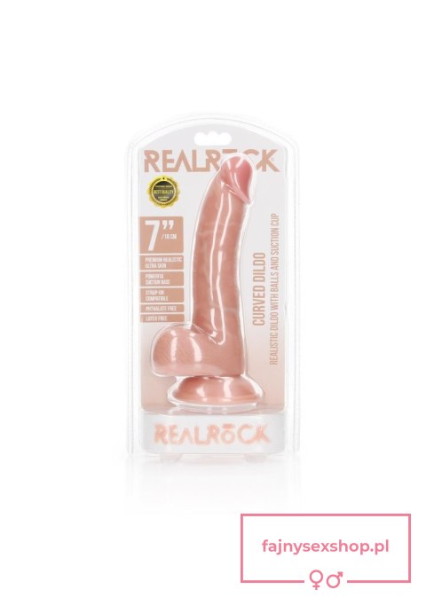 Curved Realistic Dildo Balls Suction Cup - 7""""/ 18 cm Curved Realistic Dildo Balls Suction Cup - 7""""/ 18 cm