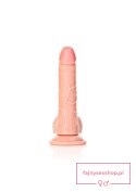 Curved Realistic Dildo Balls Suction Cup - 7""""/ 18 cm