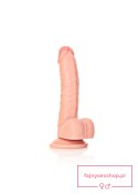 Curved Realistic Dildo Balls Suction Cup - 7""""/ 18 cm