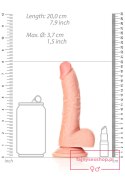 Curved Realistic Dildo Balls Suction Cup - 7""""/ 18 cm