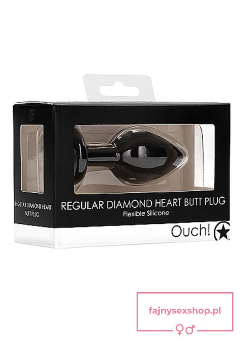 Diamond Heart Butt Plug - Regular - Black Diamond Heart Butt Plug - Regular - Black