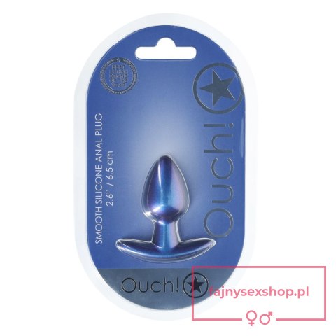 Smooth Silicone Anal Plug - Small - 2.6 / 6,5 cm - Metallic Blue Smooth Silicone Anal Plug - Small - 2.6 / 6,5 cm - Metallic Blue