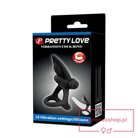 PRETTY LOVE - VIBRATION COCK RING Black, 10 vibration functions PRETTY LOVE - VIBRATION COCK RING Black, 10 vibration functions