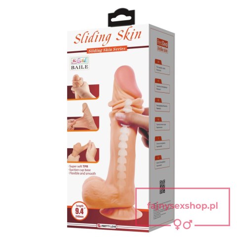 BAILE - Sliding Skin 9,4'' Flesh Bendable Suction base TPR BAILE - Sliding Skin 9,4'' Flesh Bendable Suction base TPR
