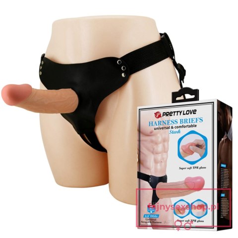 PRETTY LOVE - HARNESS BRIEFS Stark Universal Strap-On Harness 6,9'' Dildo Flesh PRETTY LOVE - HARNESS BRIEFS Stark Universal Strap-On Harness 6,9'' Dildo Flesh