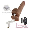 PRETTY LOVE - Tommy 8,9'' Light Brown, 3 vibration functions 3 thrusting settings Suction base Wireless remote control