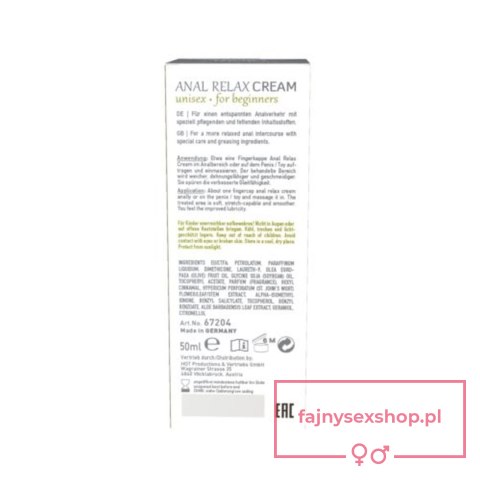Żel/sprej-Shiatsu Anal Relax Cream 50ml. Żel/sprej-Shiatsu Anal Relax Cream 50ml.