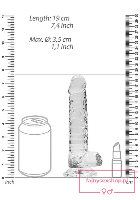 7"" / 18 cm Realistic Dildo With Balls - Transparent 7"" / 18 cm Realistic Dildo With Balls - Transparent