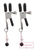 Adjustable Clamps With Beads Silver Adjustable Clamps With Beads Silver