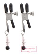 Adjustable Clamps With Beads Silver Adjustable Clamps With Beads Silver