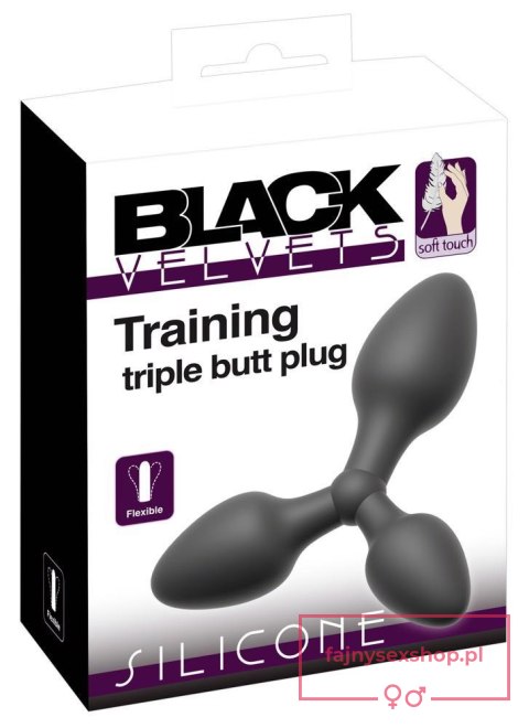 Black Velvets Triple Butt Plug Black Velvets Triple Butt Plug