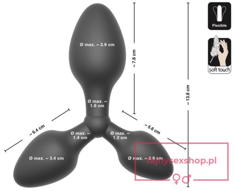 Black Velvets Triple Butt Plug Black Velvets Triple Butt Plug