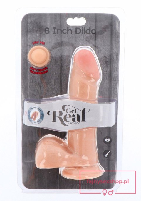 Dual Density Dildo 8inch Balls Light skin tone Dual Density Dildo 8inch Balls Light skin tone