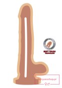 Dual Density Dildo 8inch Balls Light skin tone Dual Density Dildo 8inch Balls Light skin tone