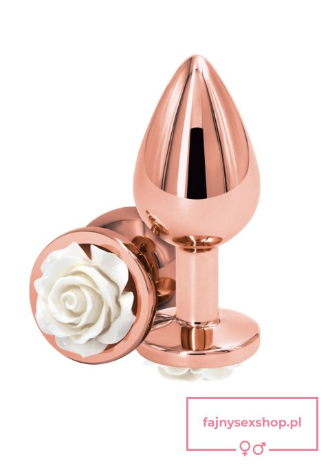 Rose Buttplug Medium White Rose Buttplug Medium White