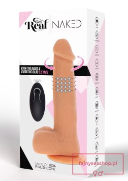 Rotating Beads Vibrating Dildo Light skin tone