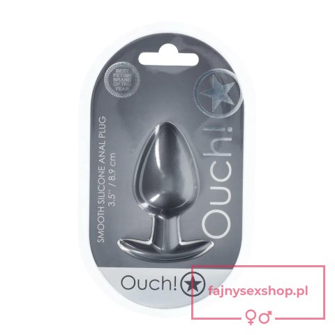 Smooth Silicone Anal Plug - Large - 3.5" / 8,9 cm - Gunmetal Smooth Silicone Anal Plug - Large - 3.5" / 8,9 cm - Gunmetal