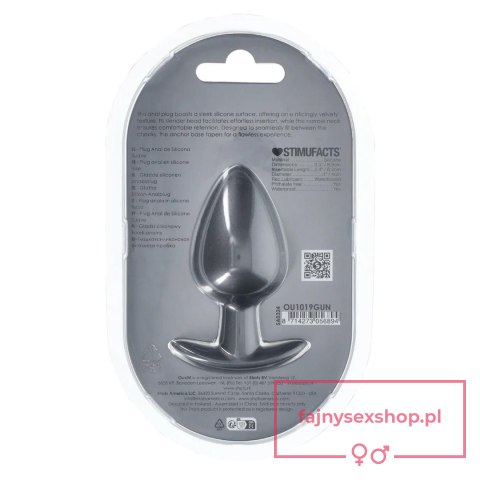 Smooth Silicone Anal Plug - Large - 3.5" / 8,9 cm - Gunmetal Smooth Silicone Anal Plug - Large - 3.5" / 8,9 cm - Gunmetal