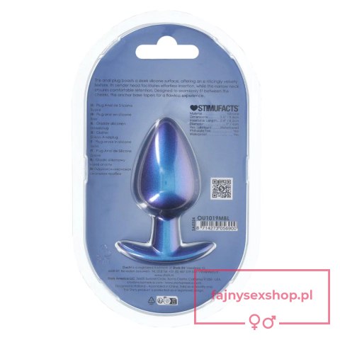 Smooth Silicone Anal Plug - Large - 3.5" / 8,9 cm - Metallic Blue Smooth Silicone Anal Plug - Large - 3.5" / 8,9 cm - Metallic Blue