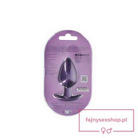 Smooth Silicone Anal Plug - Large - 3.5" / 8,9 cm - Metallic Purple Smooth Silicone Anal Plug - Large - 3.5" / 8,9 cm - Metallic Purple