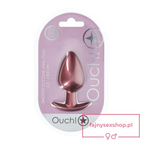 Smooth Silicone Anal Plug - Large - 3.5" / 8,9 cm - Rose Gold Smooth Silicone Anal Plug - Large - 3.5" / 8,9 cm - Rose Gold