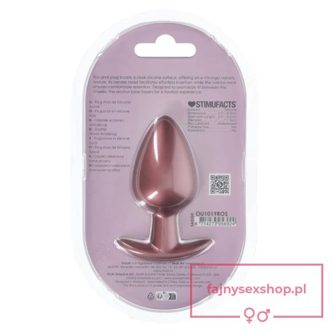 Smooth Silicone Anal Plug - Large - 3.5" / 8,9 cm - Rose Gold Smooth Silicone Anal Plug - Large - 3.5" / 8,9 cm - Rose Gold