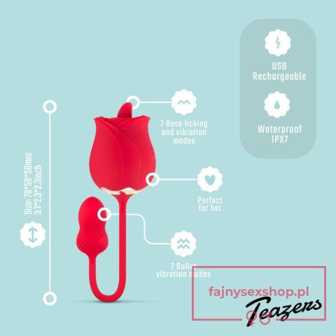 Teazers Rose Vibrator and Clitoris Stimulator Teazers Rose Vibrator and Clitoris Stimulator