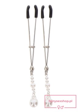 Tweezers With Pearls Silver