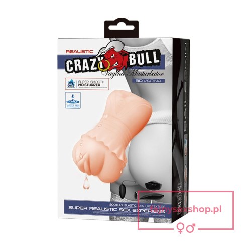 CRAZY BULL - Realistic Vagina Masturbator, Vibration Water lubricant, 3 AAA batteries CRAZY BULL - Realistic Vagina Masturbator, Vibration Water lubricant, 3 AAA batteries