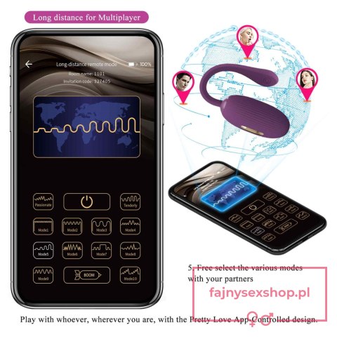 PRETTY LOVE - Doreen, 12 vibration functions 3 electric shock functions Mobile APP Long-distance Control PRETTY LOVE - Doreen, 12 vibration functions 3 electric shock functions Mobile APP Long-distance Control