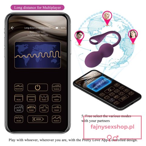 PRETTY LOVE - Elvira dark Purple, 12 vibration functions Mobile APP Long-distance Control PRETTY LOVE - Elvira dark Purple, 12 vibration functions Mobile APP Long-distance Control