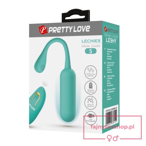 PRETTY LOVE - LECHIES Dream chaser 5, Green, Wireless remote control 12 vibration functions Memory function PRETTY LOVE - LECHIES Dream chaser 5, Green, Wireless remote control 12 vibration functions Memory function
