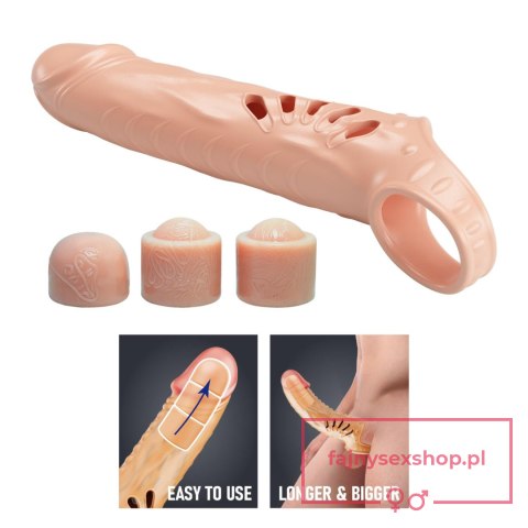 PRETTY LOVE - PENIS SLEEVE, TPE,3 removeable 1 inch extenders PRETTY LOVE - PENIS SLEEVE, TPE,3 removeable 1 inch extenders