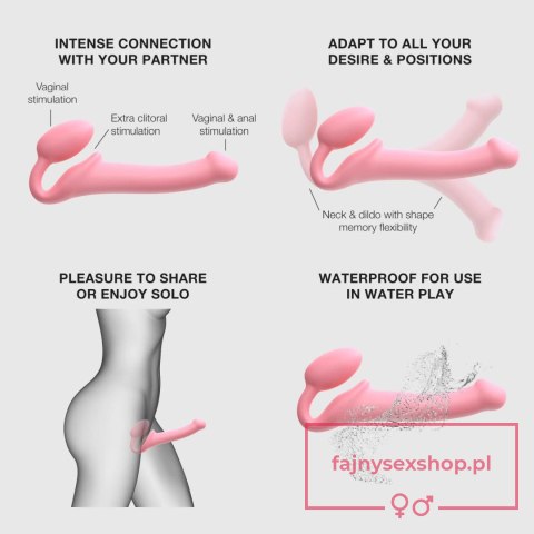 SEMI-REALISTIC BENDABLE STRAP-ON PINK - M SEMI-REALISTIC BENDABLE STRAP-ON PINK - M