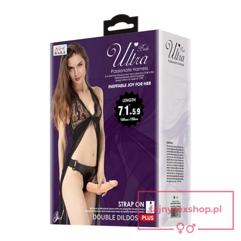 BAILE -STRAP ON DOUBLE DILDOS, 7.1''+5.9'' BAILE -STRAP ON DOUBLE DILDOS, 7.1''+5.9''