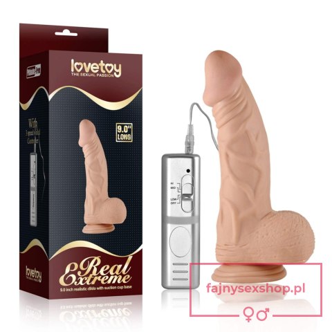9"" Real Extreme Vibrating Dildo Flesh 9"" Real Extreme Vibrating Dildo Flesh